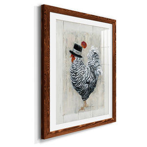Sunday Best Rooster - Barnwood Framed Art Print