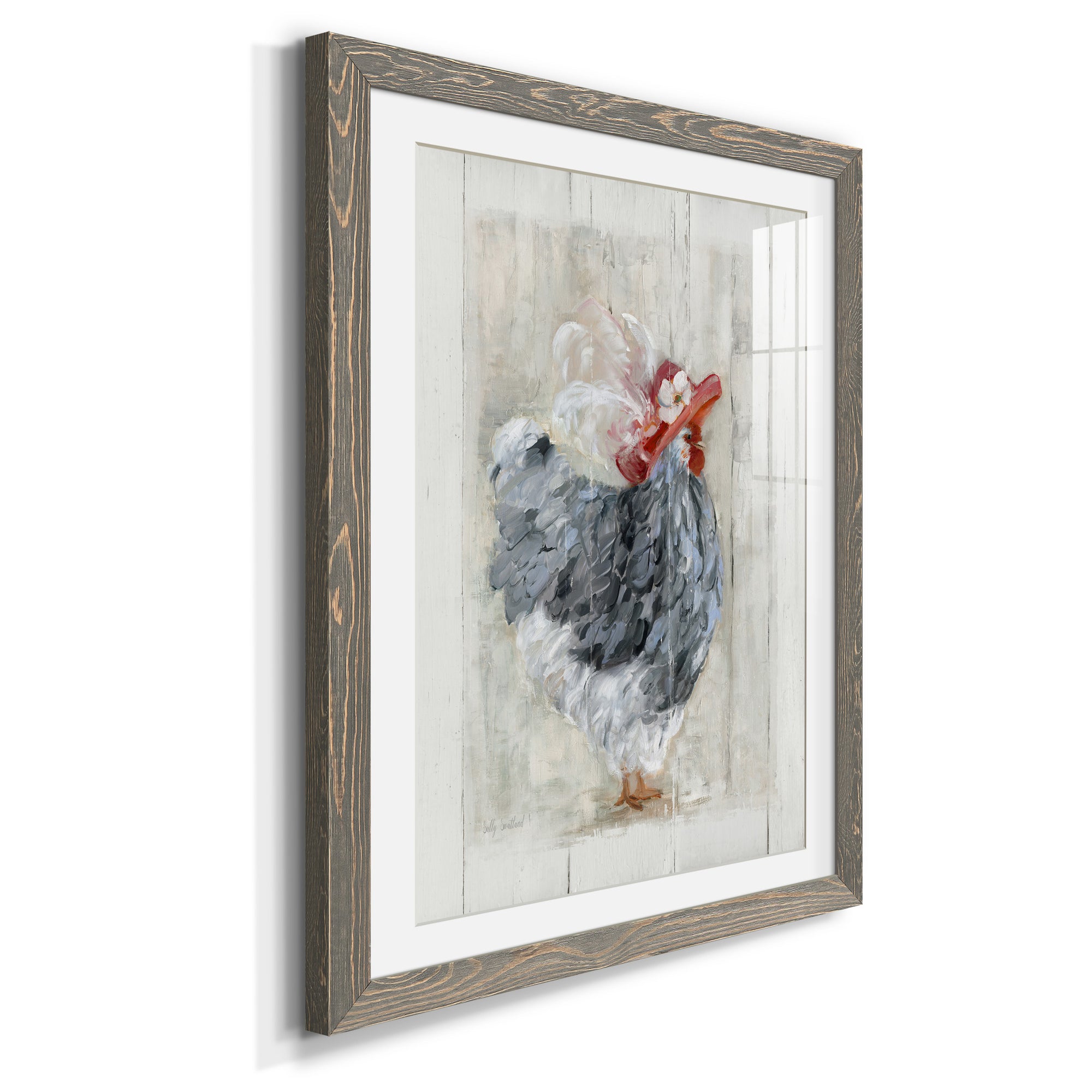 Sunday Best Hen - Barnwood Framed Art Print