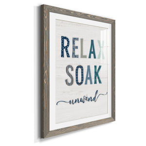 Relax Soak Unwind - Barnwood Framed Art Print