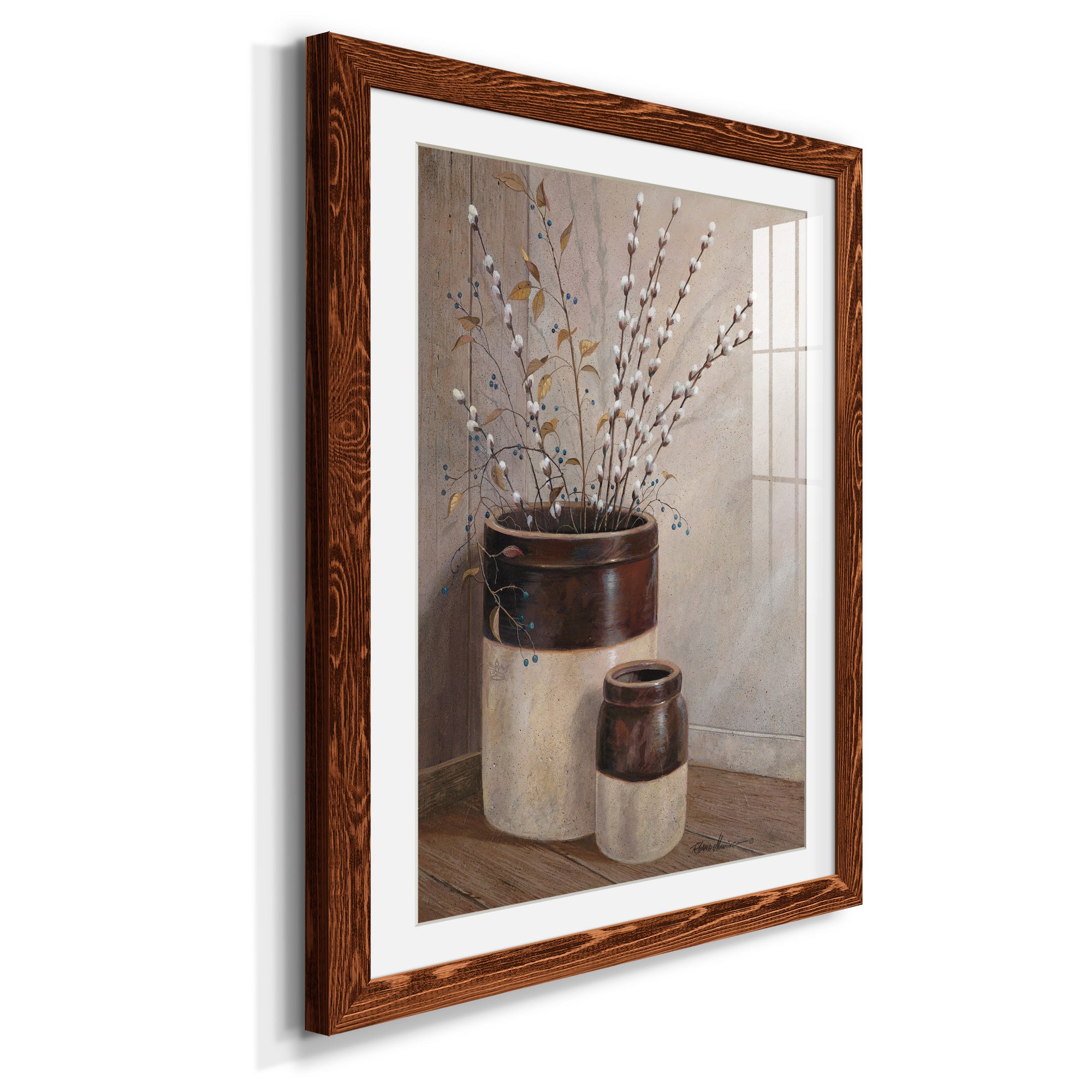 Pussywillows & Spring - Barnwood Framed Art Print