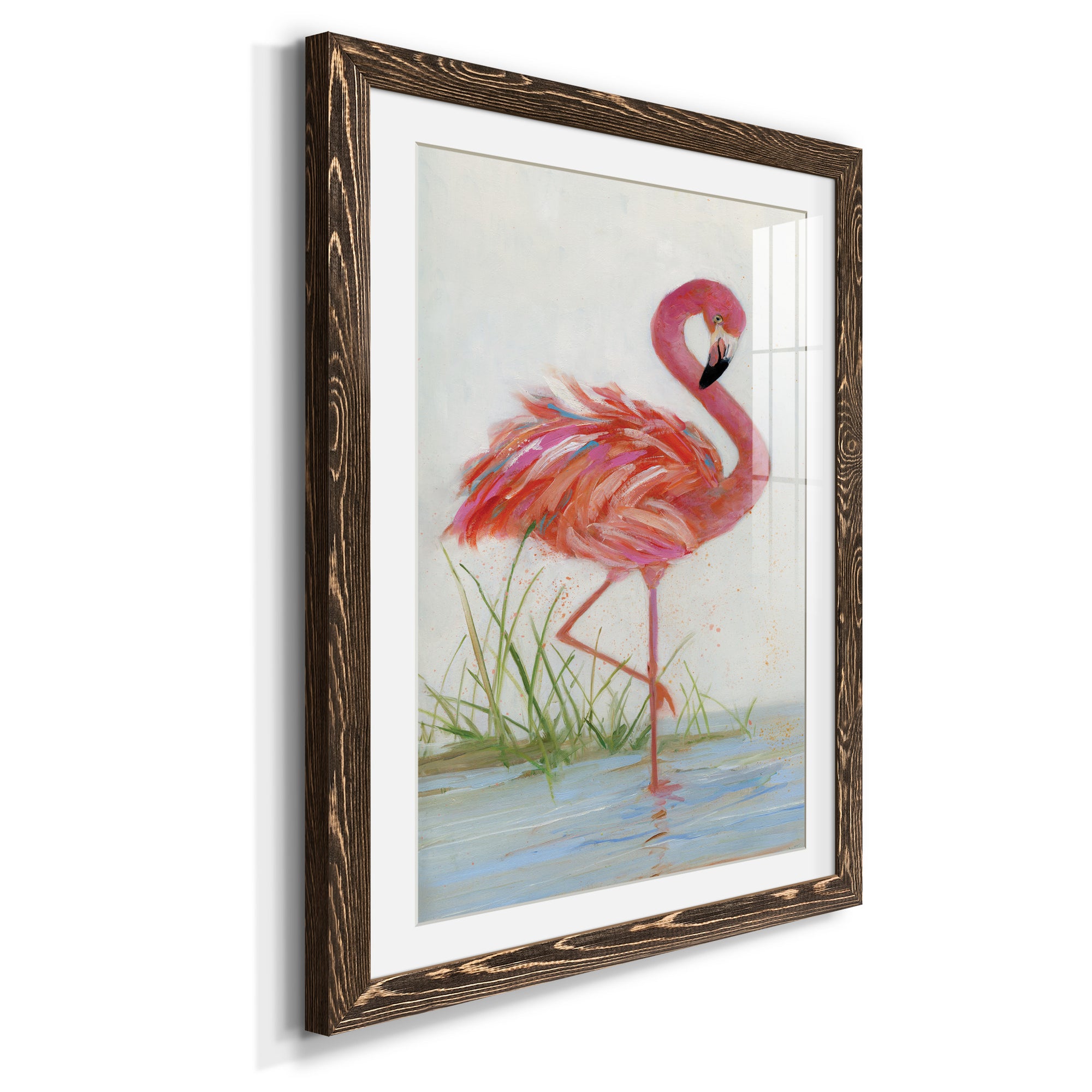 Flamingo I - Barnwood Framed Art Print