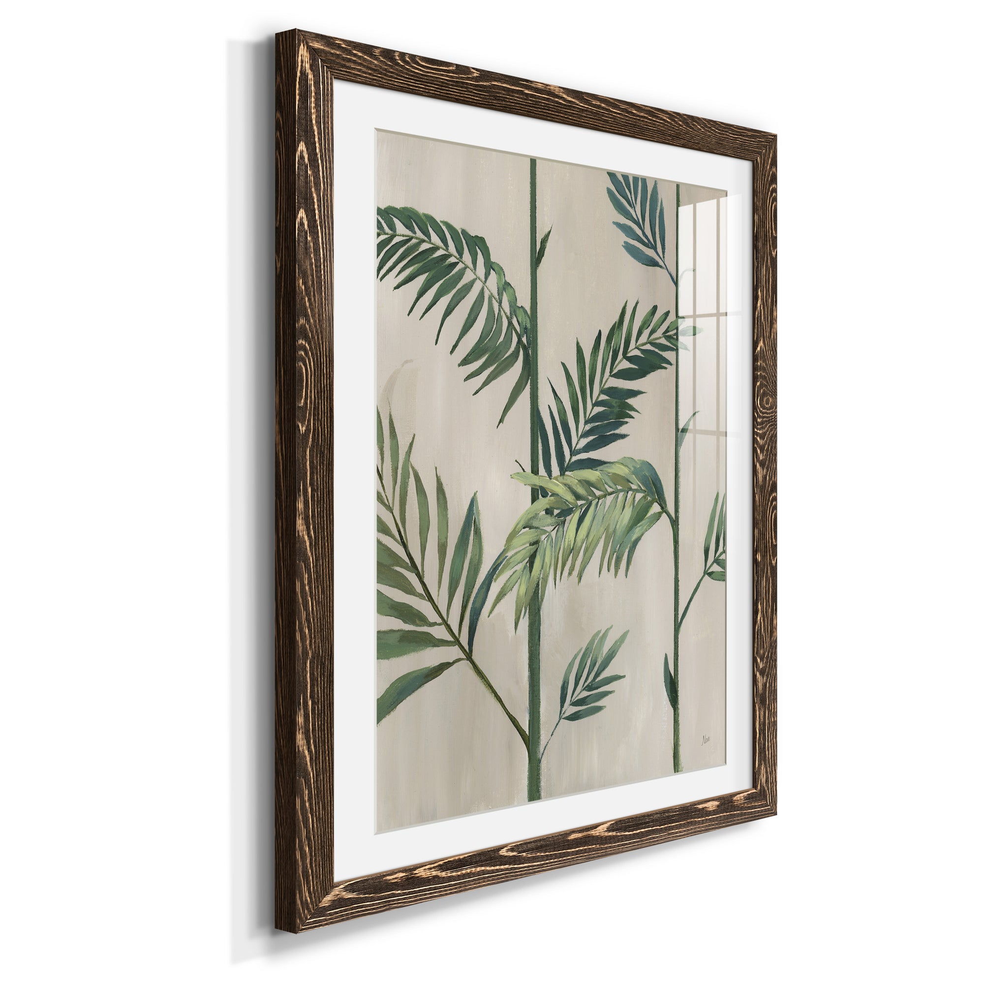 Modern Fronds II - Barnwood Framed Art Print