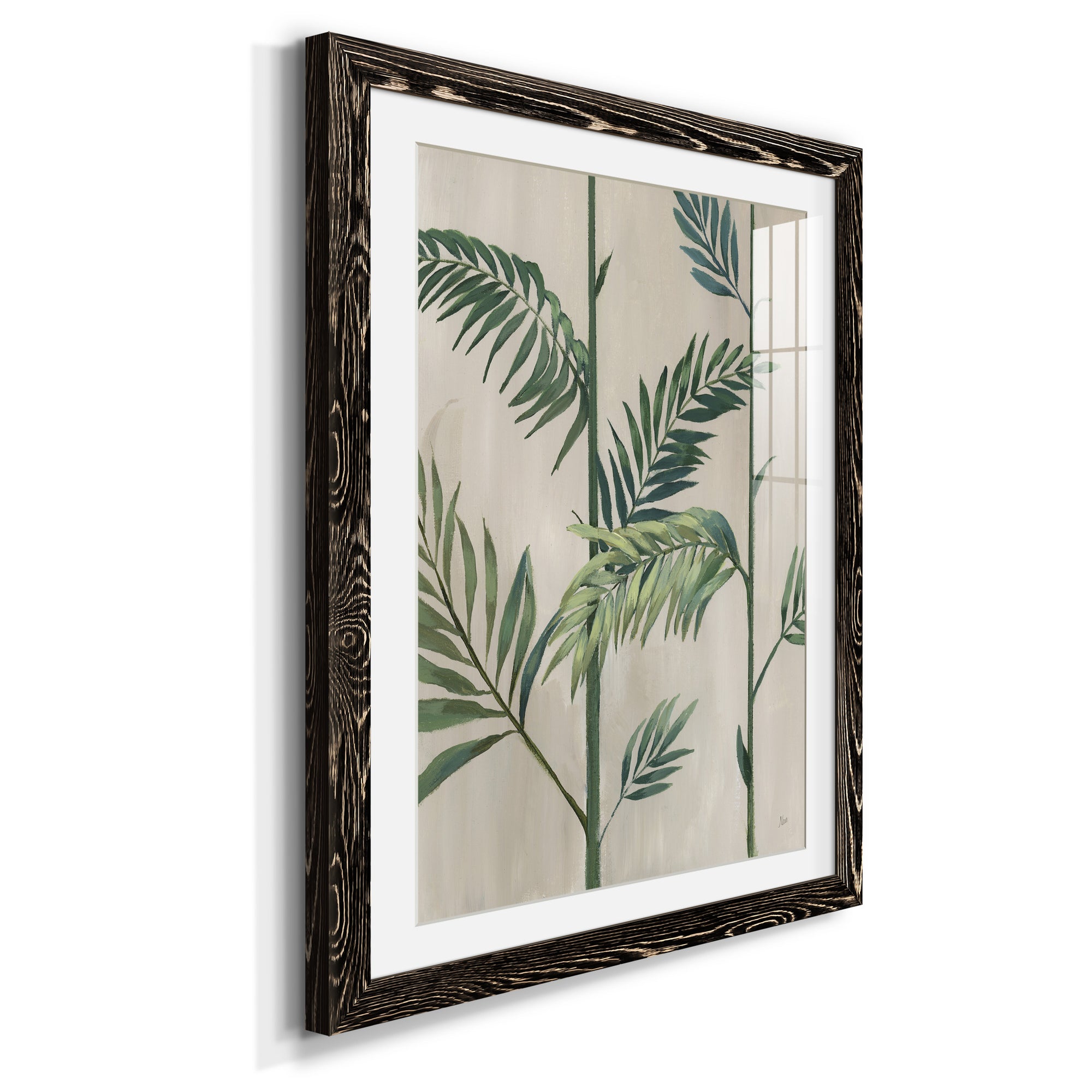 Modern Fronds II - Barnwood Framed Art Print