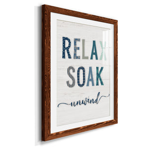 Relax Soak Unwind - Barnwood Framed Art Print