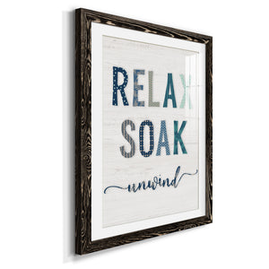 Relax Soak Unwind - Barnwood Framed Art Print