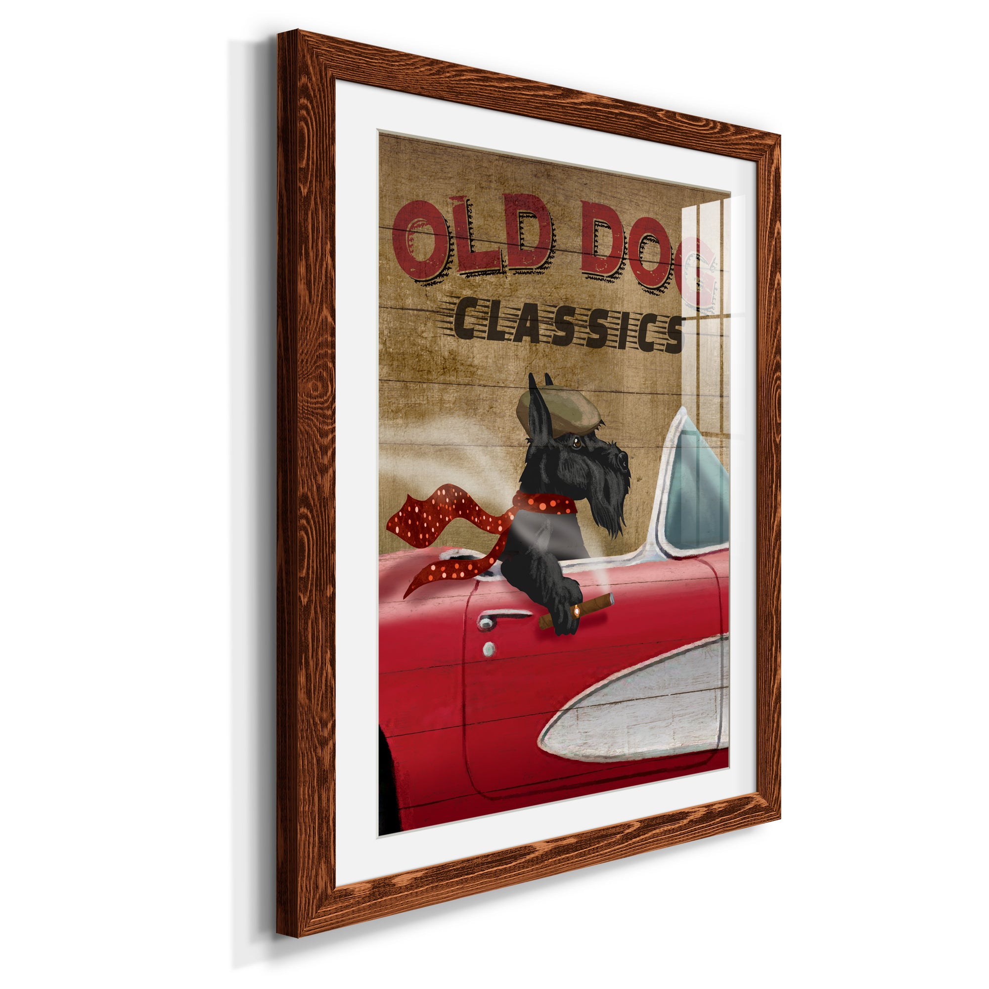 Old Dog Classics - Premium Framed Print - Distressed Barnwood Frame - Ready to Hang