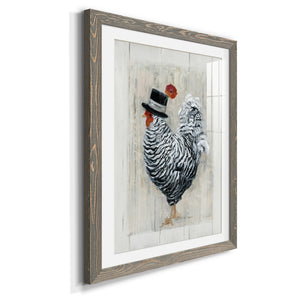 Sunday Best Rooster - Barnwood Framed Art Print