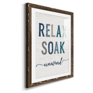 Relax Soak Unwind - Barnwood Framed Art Print