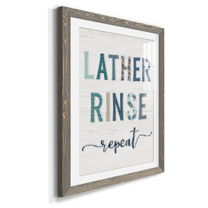Lather Rinse Repeat - Barnwood Framed Art Print