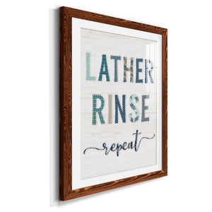 Lather Rinse Repeat - Barnwood Framed Art Print