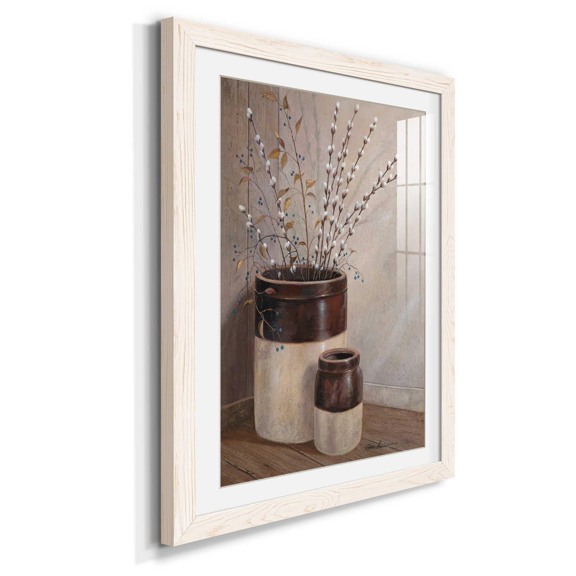 Pussywillows & Spring - Barnwood Framed Art Print