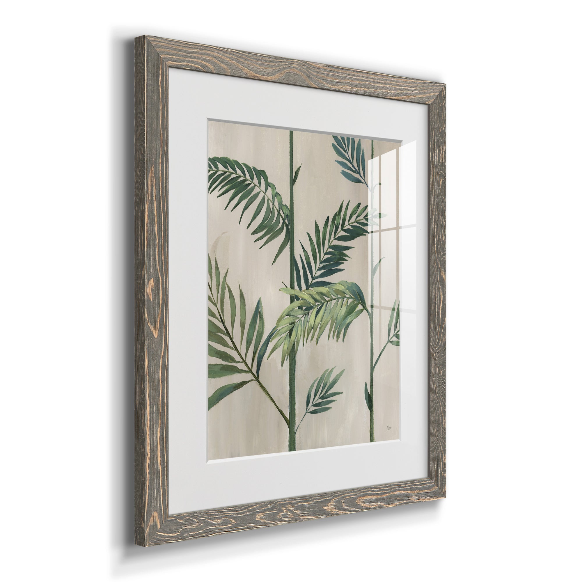 Modern Fronds II - Barnwood Framed Art Print