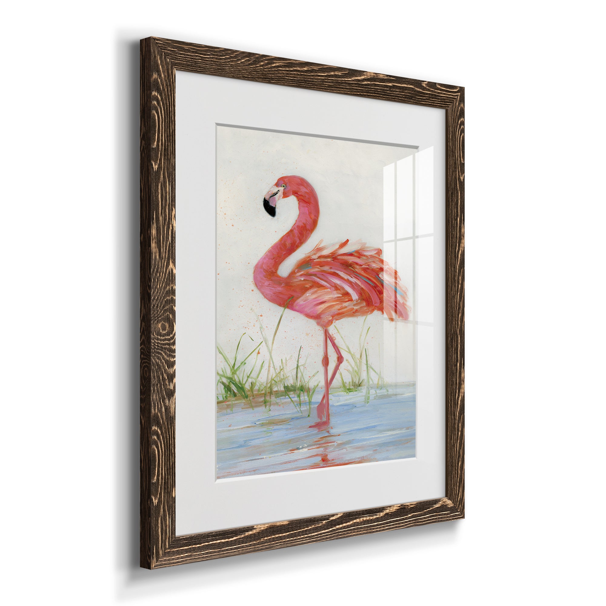 Flamingo II - Barnwood Framed Art Print