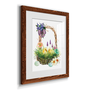 Spring Chick Basket - Barnwood Framed Art Print