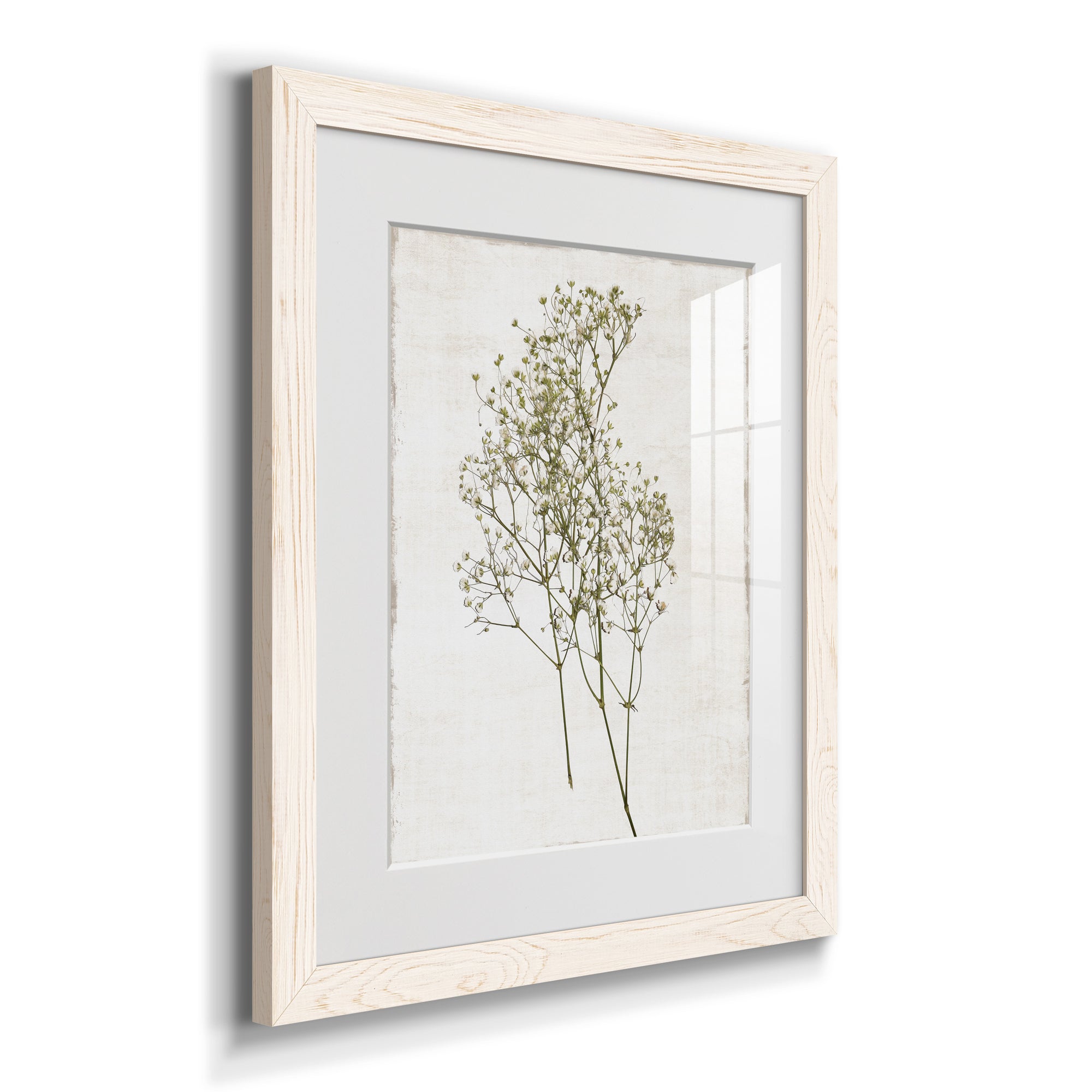 Farmhouse Pressed Flower I - Premium Framed Print - Distressed Barnwood Frame - Ready to Hang