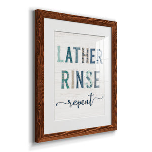 Lather Rinse Repeat - Barnwood Framed Art Print