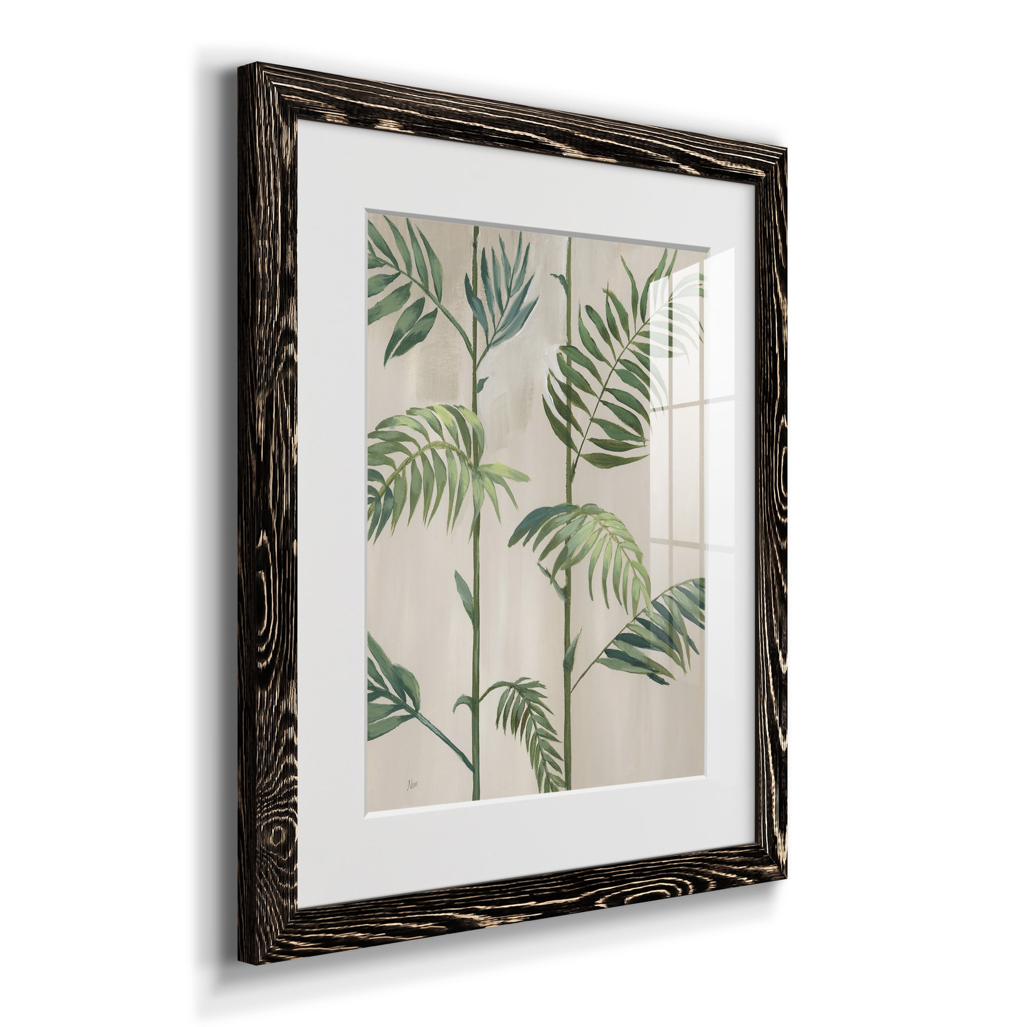 Modern Fronds I - Barnwood Framed Art Print