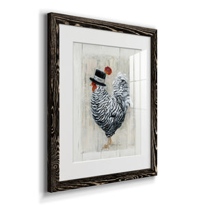 Sunday Best Rooster - Barnwood Framed Art Print
