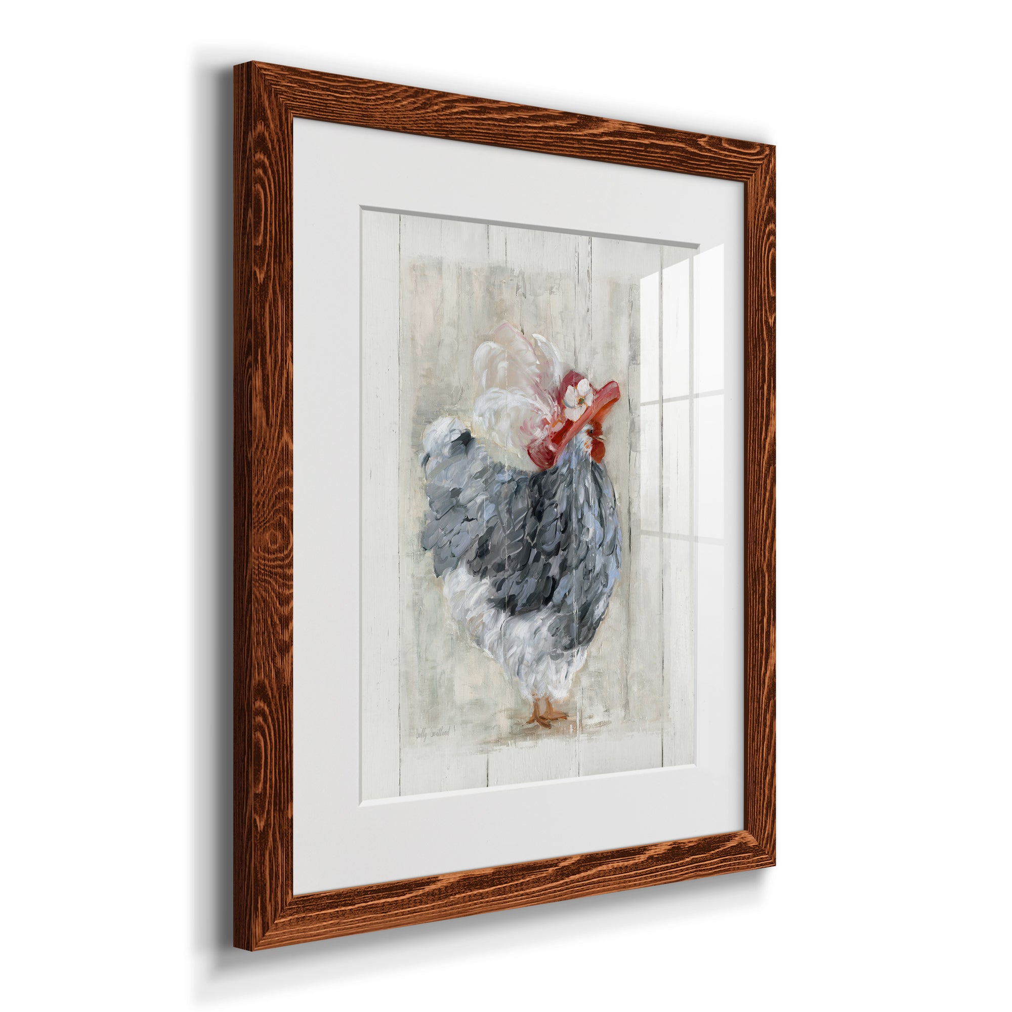 Sunday Best Hen - Barnwood Framed Art Print