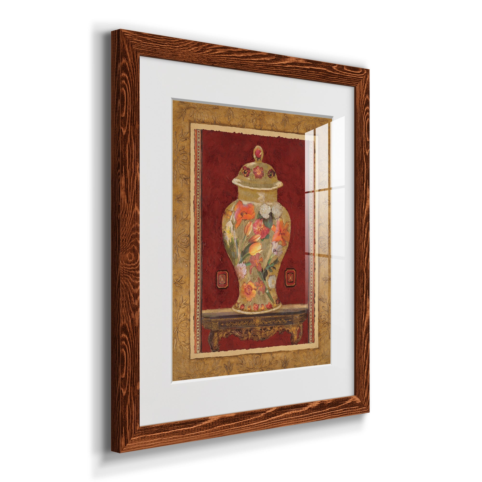 Romantic Urn II - Barnwood Framed Art Print