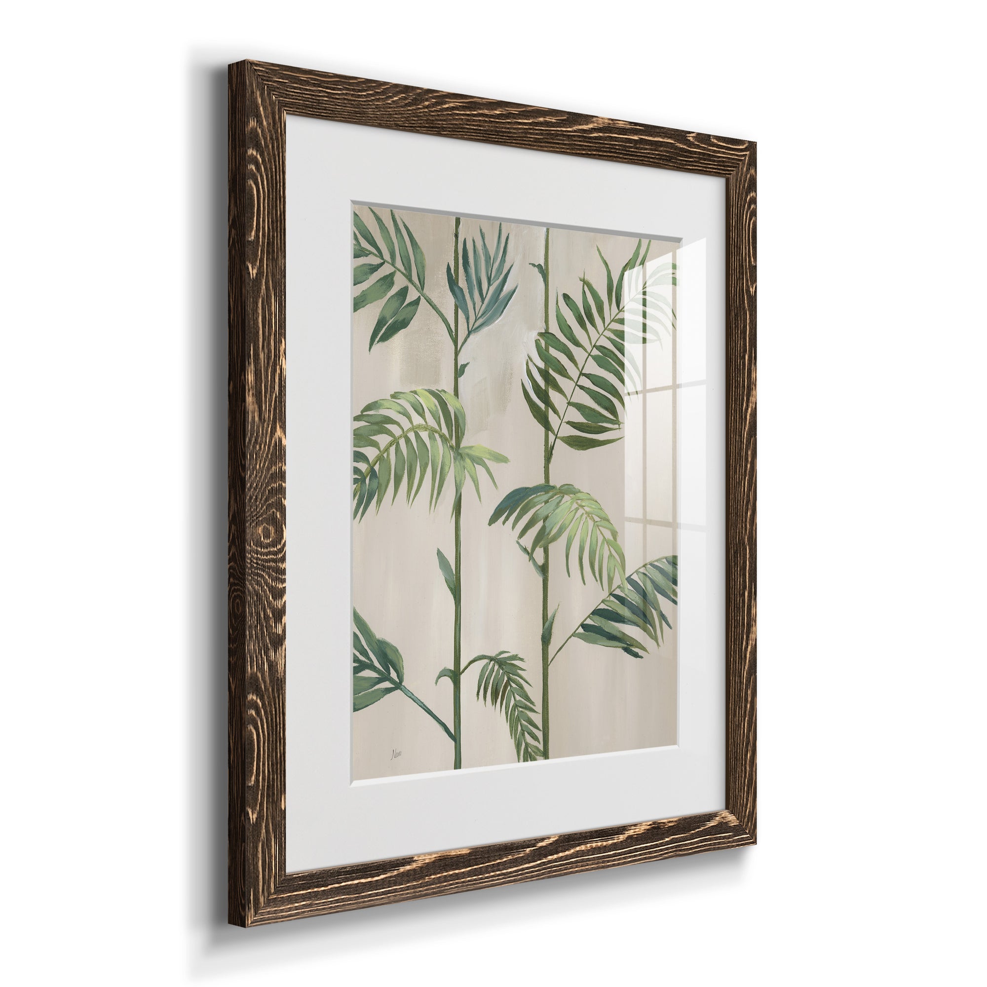 Modern Fronds I - Barnwood Framed Art Print