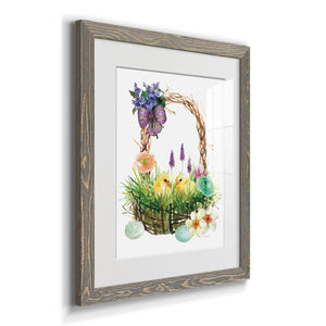 Spring Chick Basket - Barnwood Framed Art Print
