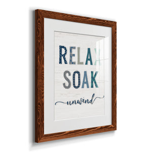 Relax Soak Unwind - Barnwood Framed Art Print