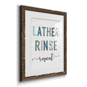 Lather Rinse Repeat - Barnwood Framed Art Print