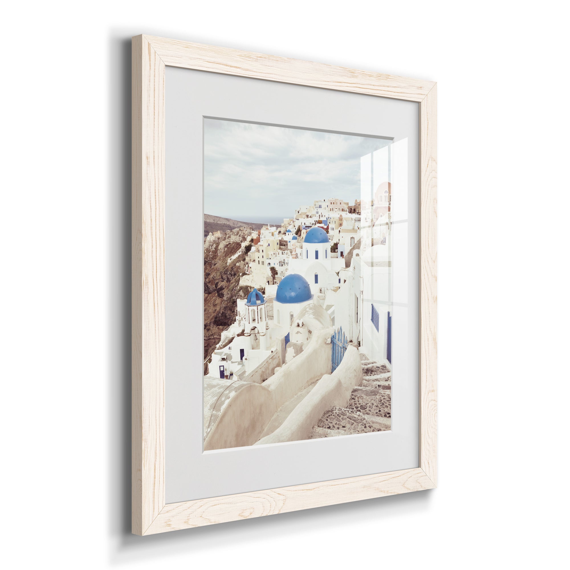 Santorini - Premium Framed Print - Distressed Barnwood Frame - Ready to Hang