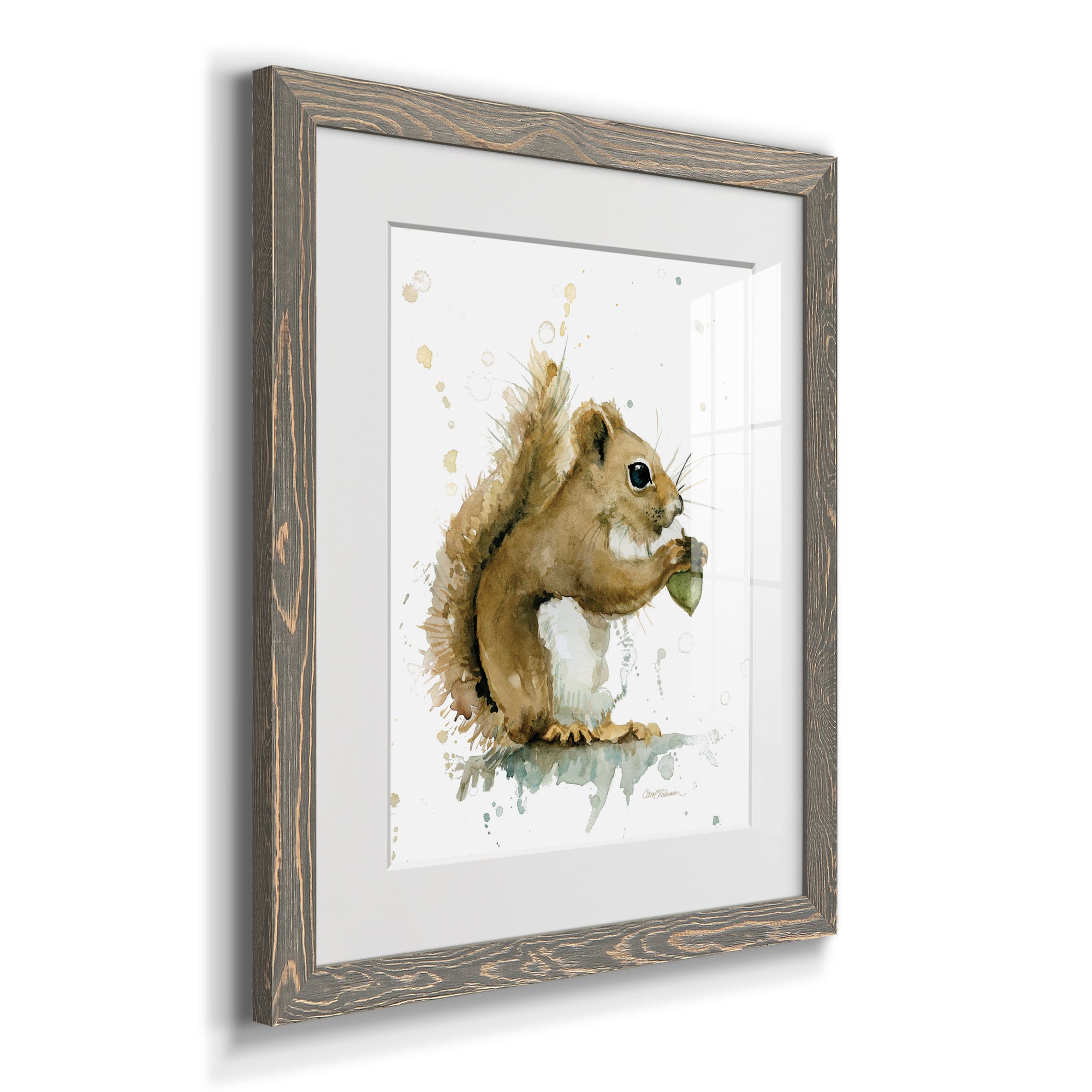 Harvest Squirrel - Premium Framed Print - Distressed Barnwood Frame - Ready to Hang