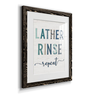 Lather Rinse Repeat - Barnwood Framed Art Print