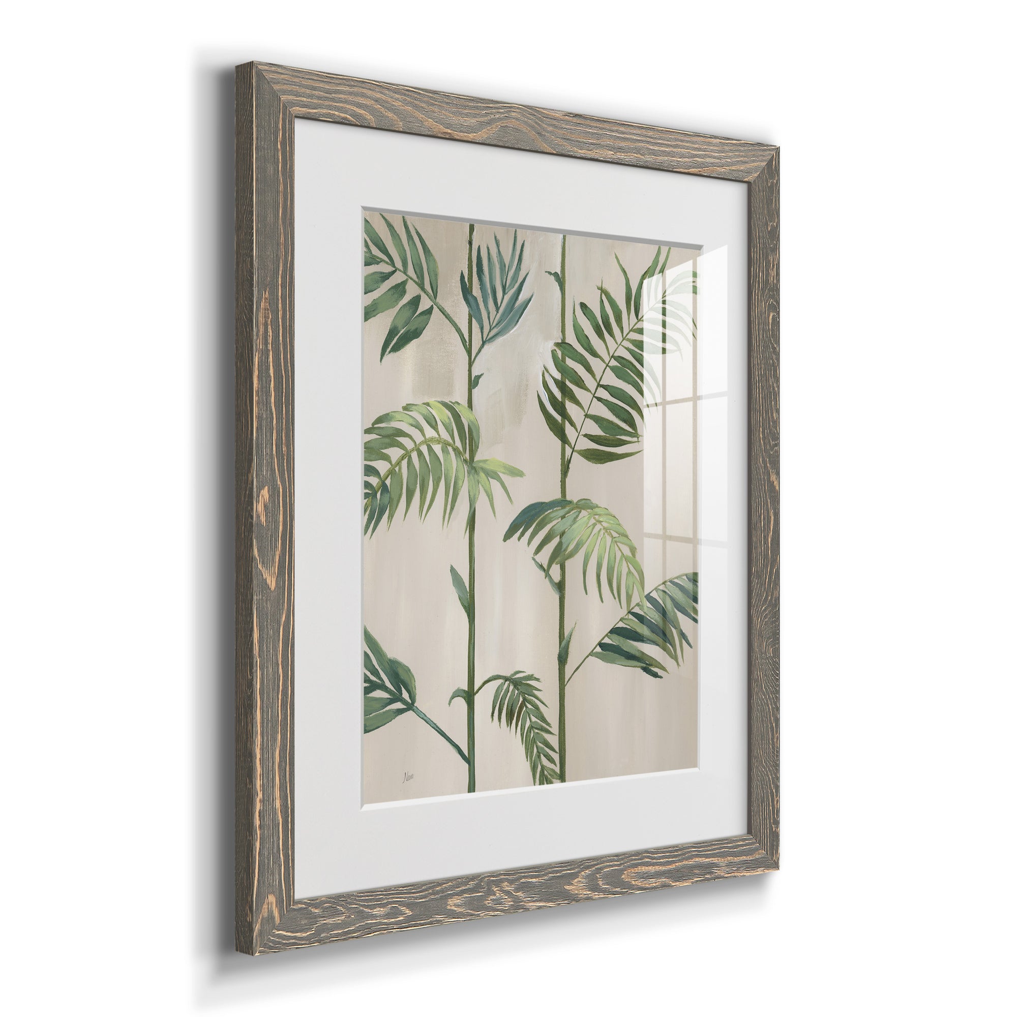 Modern Fronds I - Barnwood Framed Art Print