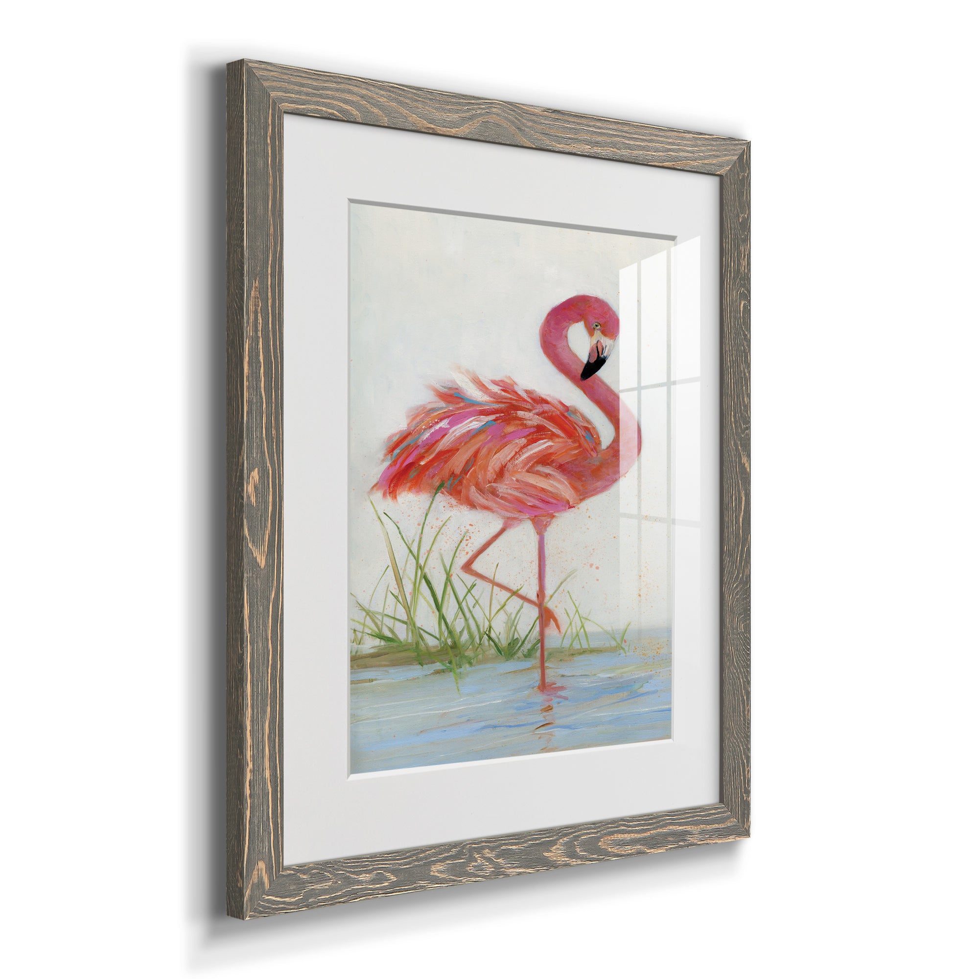 Flamingo I - Barnwood Framed Art Print