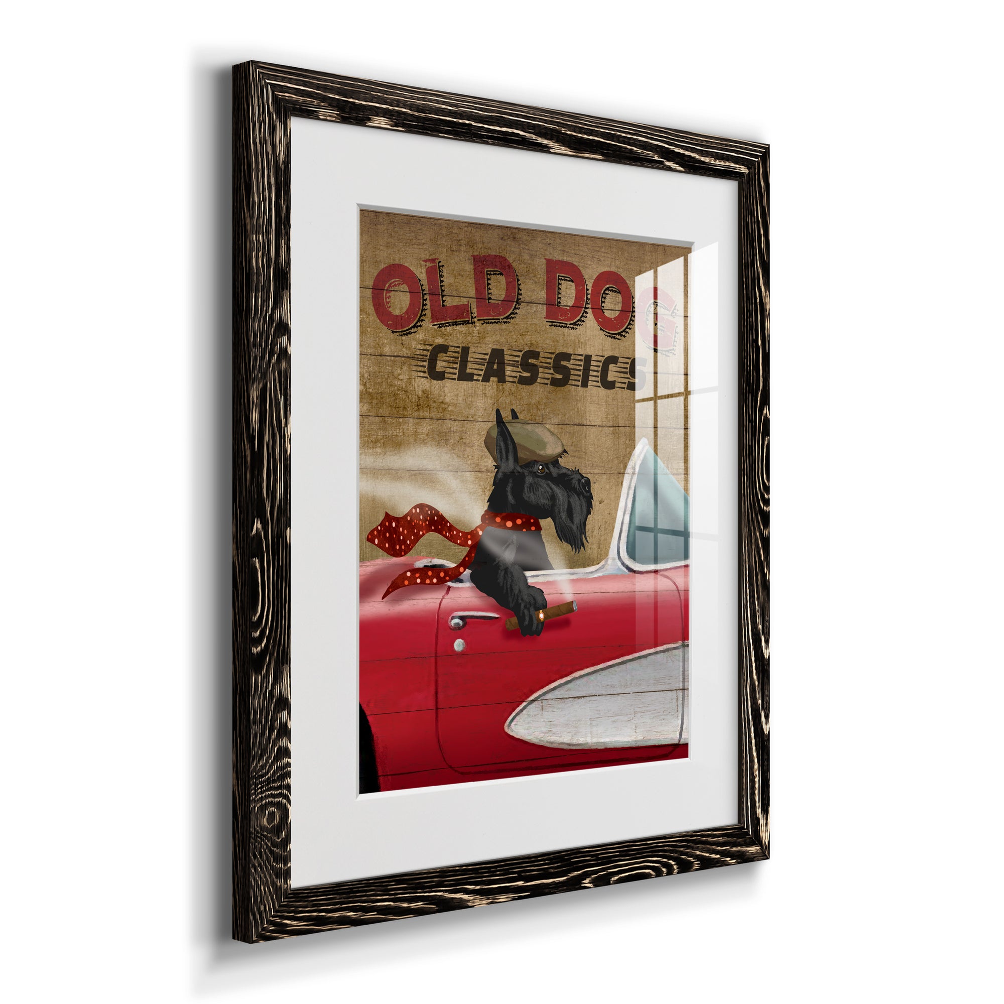 Old Dog Classics - Premium Framed Print - Distressed Barnwood Frame - Ready to Hang