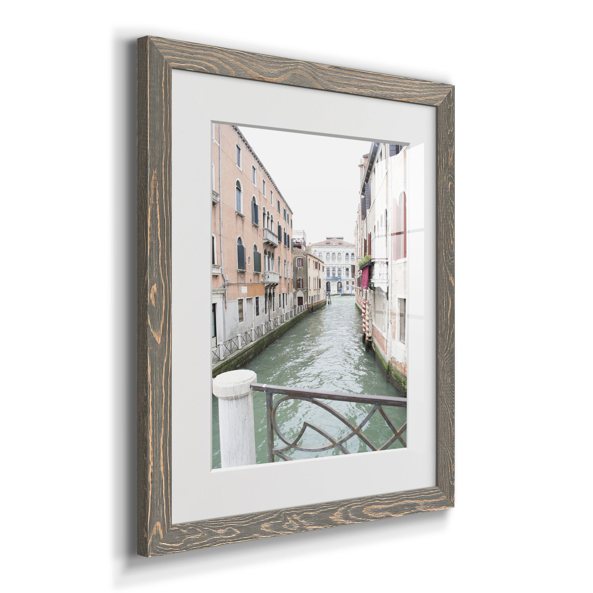 Venice Canal I - Premium Framed Print - Distressed Barnwood Frame - Ready to Hang