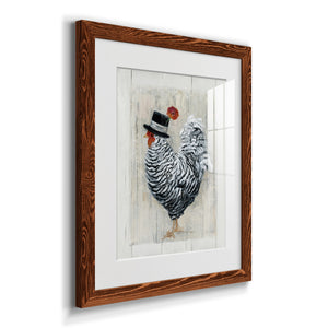 Sunday Best Rooster - Barnwood Framed Art Print