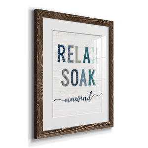 Relax Soak Unwind - Barnwood Framed Art Print