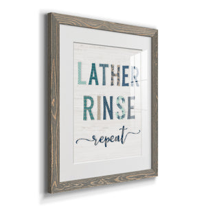 Lather Rinse Repeat - Barnwood Framed Art Print