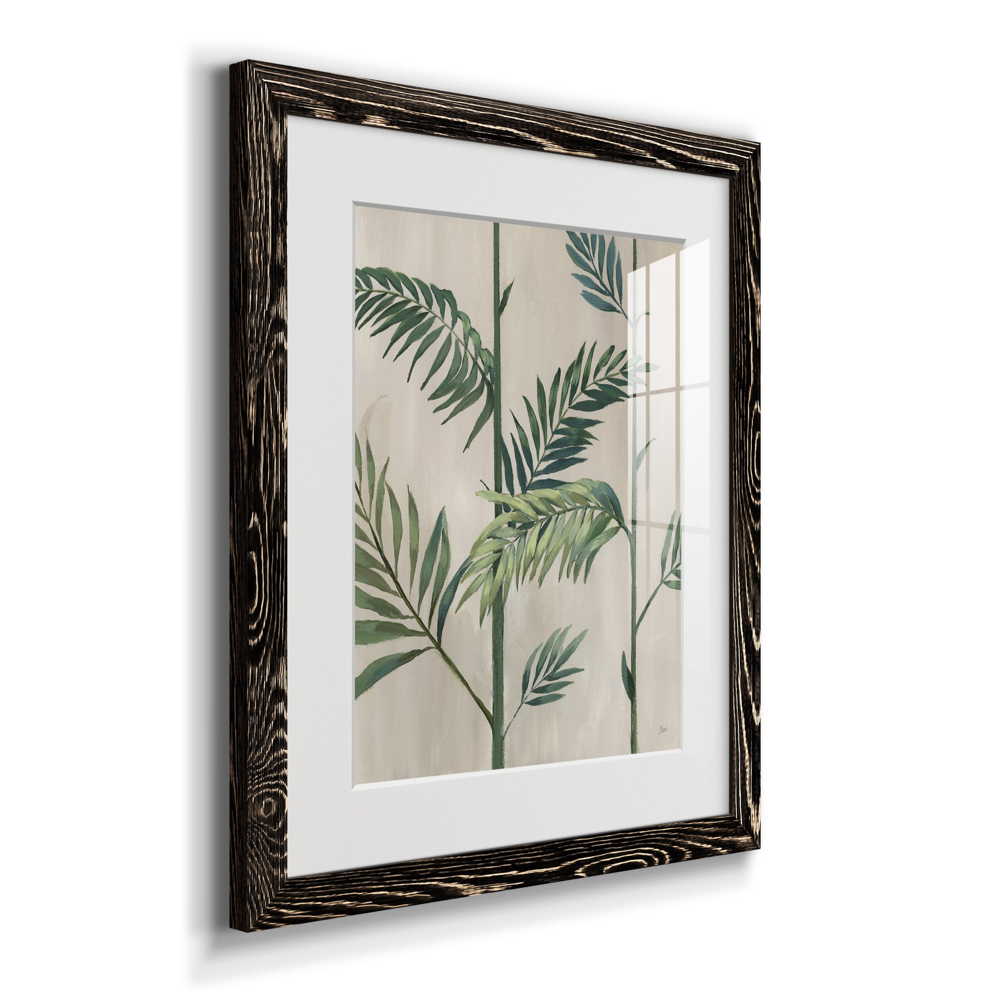 Modern Fronds II - Barnwood Framed Art Print