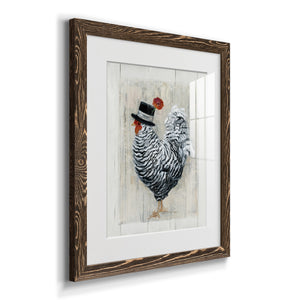 Sunday Best Rooster - Barnwood Framed Art Print
