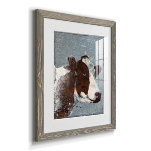 Cow On Galvanized Metal - Barnwood