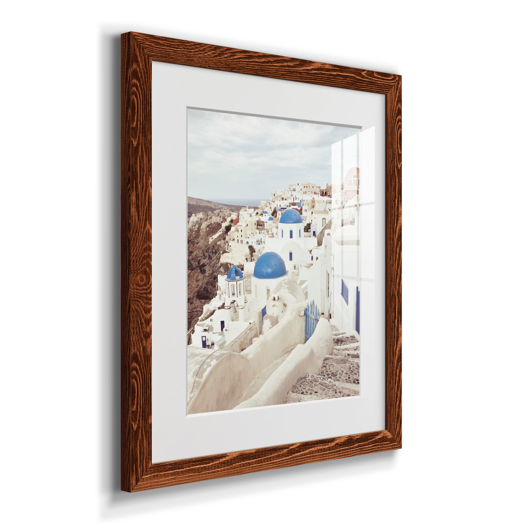 Santorini - Premium Framed Print - Distressed Barnwood Frame - Ready to Hang