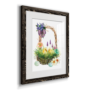 Spring Chick Basket - Barnwood Framed Art Print