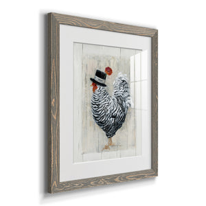 Sunday Best Rooster - Barnwood Framed Art Print