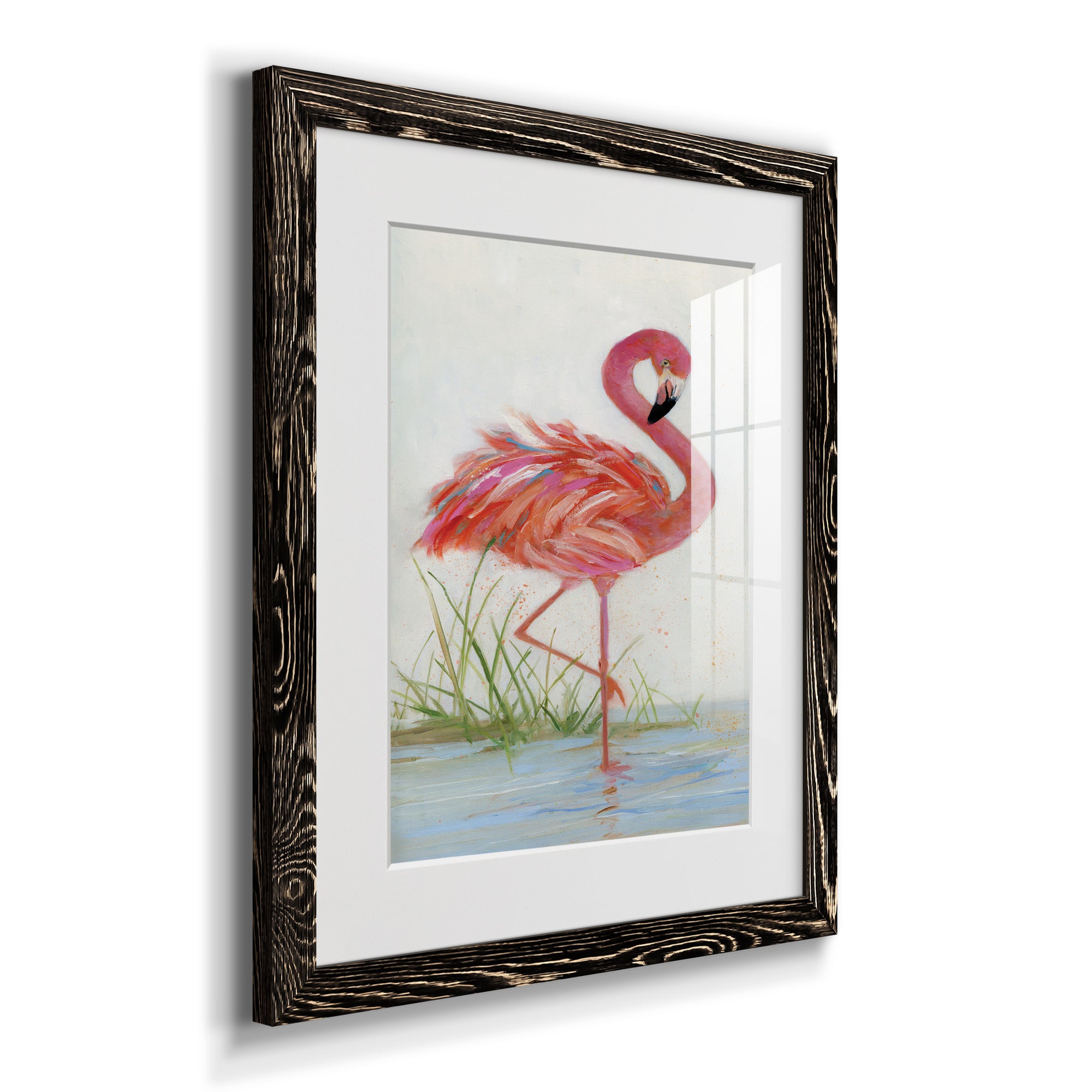 Flamingo I - Barnwood Framed Art Print