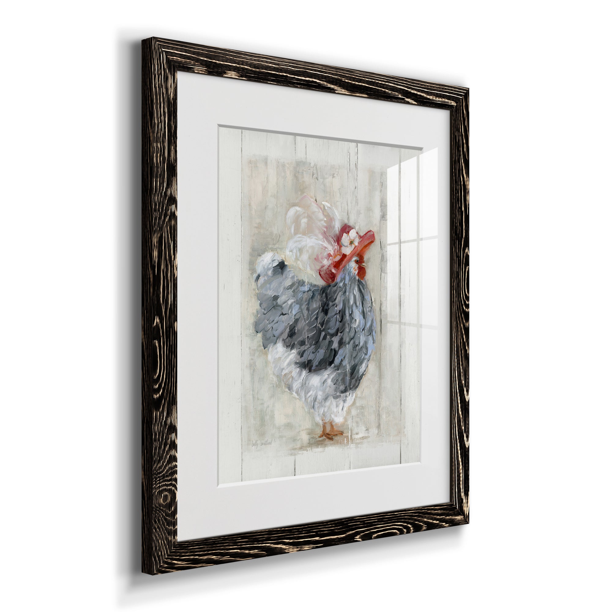 Sunday Best Hen - Barnwood Framed Art Print