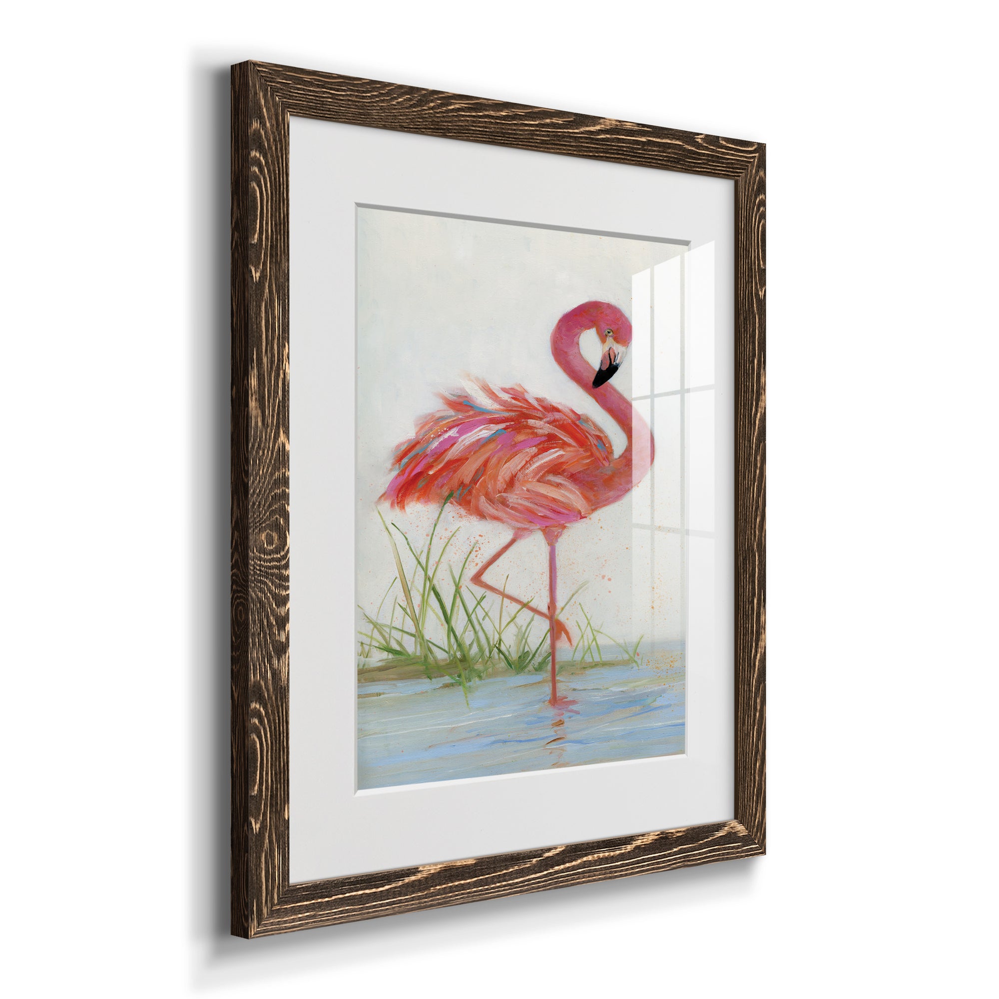 Flamingo I - Barnwood Framed Art Print