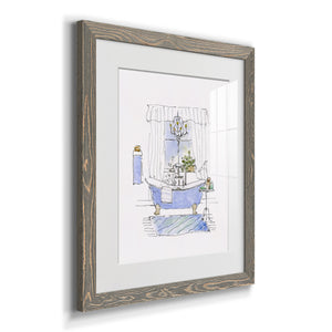 Sketchy Bath I - Premium Framed Print - Distressed Barnwood Frame - Ready to Hang