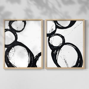 Colorful geometric landscape artwork depicting a coastal view with blue waters and green hills during daytime