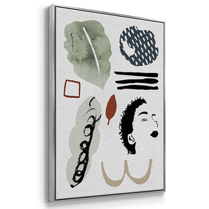 Collected Mindfulness I - Framed Premium Gallery Wrapped Canvas L Frame 3 Piece Set - Ready to Hang